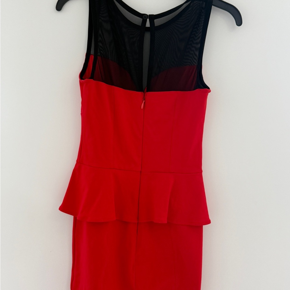 Vintage Bebe Red and Black Mini Dress - Picture 3 of 4